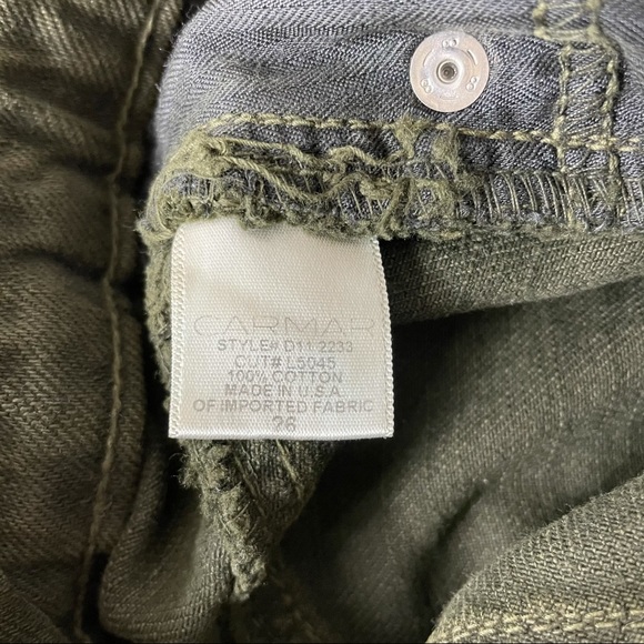 Carmar Olive Denim Skirt Size 26 - Picture 10 of 12